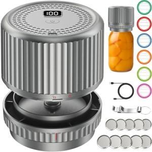UNERVER M12 Auto Stop Electric Mason Jar Vacuum Sealer - 2024 Upgrade Smart Jar Vacuum Sealer for Mason Jars with Wide and Regular Mouth Canning Jar Lids Portable Mason Jar Sealer Machine Kit