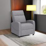 Massage Recliner Chair, Fabric Recliner Sofa Home Theater Seating with Lumbar Support Winback Single Sofa Armchair Reclining Chair Easy Lounge for Living Room Grey