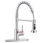 Homikit Touchless Kitchen Sink Faucet with Pull Down Sprayer, Automatic Motion Sensor Smart Faucet, Brushed Nickel Single Handle Spring Kitchen Faucets for Vanity Farmhouse RV, Stainless Steel