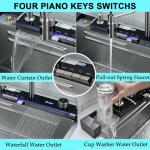 30 Inch Drop In Waterfall Kitchen Sink with Pull-out Faucet-Wesliv 30x18 Drop In Kitchen Sink Digital Display Kitchen Sink 18 Guage Multifunction Single Bowl Smart Kitchen Sink with Cup Washer