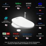 iCleaningo DC01 Bidet Attachment For Toilet Warm Water,iCleaningo Bidet Toilet Seat With Auto Open/Close Lid,Heated Bidet Seat,Air Dryer,Instant Warm Water,Vortex Sprayer, Auto Nightlight,Elongated