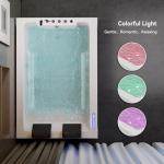 Weibath 73'' Whirlpool Tub Water Massage Two Person Jetted Bathtub 3 Sided Apron Corner Whirlpool Tub with 22 Water Jets