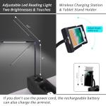 beyond SMART Multifunctional Sofa Armrest, Couch Armrest with Cup Holder, Removable Sofa Caddy with Storage,Equipped with LED Reading Light&Wireless Charge Stand, Black