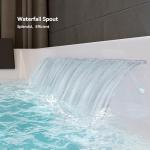 Weibath 73'' Whirlpool Tub Water Massage Two Person Jetted Bathtub 3 Sided Apron Corner Whirlpool Tub with 22 Water Jets