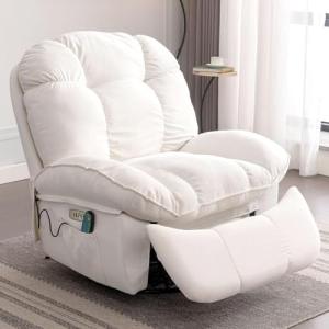 EDWELL Swivel Recliner Chair with Massage, Heating, USB Ports
