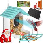 KimLamPro Smart Bird Feeder with Camera -AI 1080p HD Identify Wild Bird Recognition 10,000+ Birds Species - Night Vision Bird Feeder Camera with Solar Power and Live Video – Instan Alert Notification