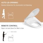 Aquatiz Auto Open Close Bidet Toilet Seat, Elongated with Endless Warm Water, Seat Heating, Night Light, Warm Air Dryer, Advanced Bidet Attachment for Toilets