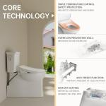 Aquatiz Auto Open Close Bidet Toilet Seat, Elongated with Endless Warm Water, Seat Heating, Night Light, Warm Air Dryer, Advanced Bidet Attachment for Toilets