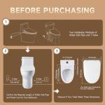 Aquatiz Auto Open Close Bidet Toilet Seat, Elongated with Endless Warm Water, Seat Heating, Night Light, Warm Air Dryer, Advanced Bidet Attachment for Toilets