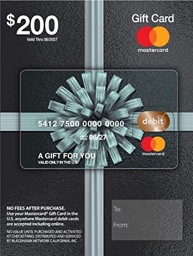 $200 Mastercard Gift Card with purchase fee included