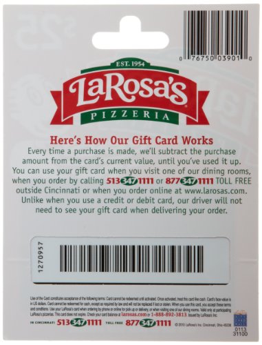 $25 LaRosa's Pizzeria Gift Card