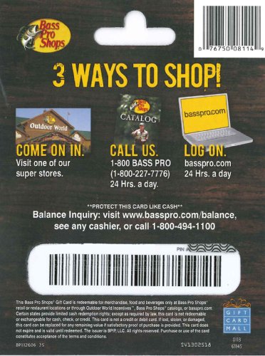 $25 Bass Pro Shops Gift Card