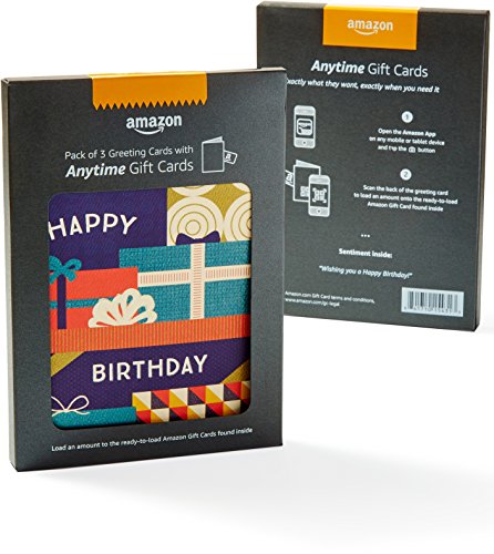 Amazon Happy Birthday Greeting Card with Gift Cards x3