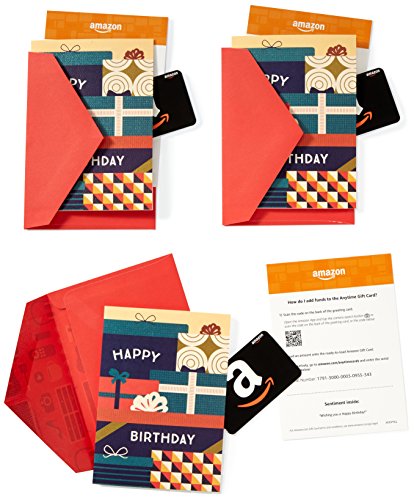 Amazon Happy Birthday Greeting Card with Gift Cards x3