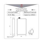 Keith Titanium Ti9307 Pocket Flask with Funnel