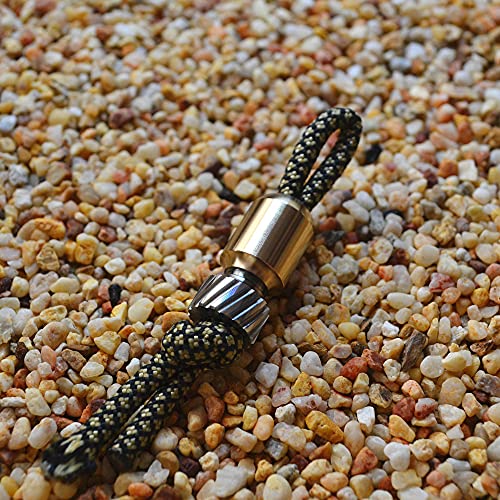 WANERSEN Paracord Bead EDC Necklace - Brass/Titanium