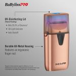 BaBylissPRO UV-Disinfecting Titanium Foil Shaver - Rosegold