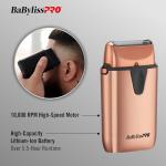 BaBylissPRO UV-Disinfecting Titanium Foil Shaver - Rosegold
