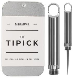 TiPick Titanium Toothpick Holder - Compact & Portable