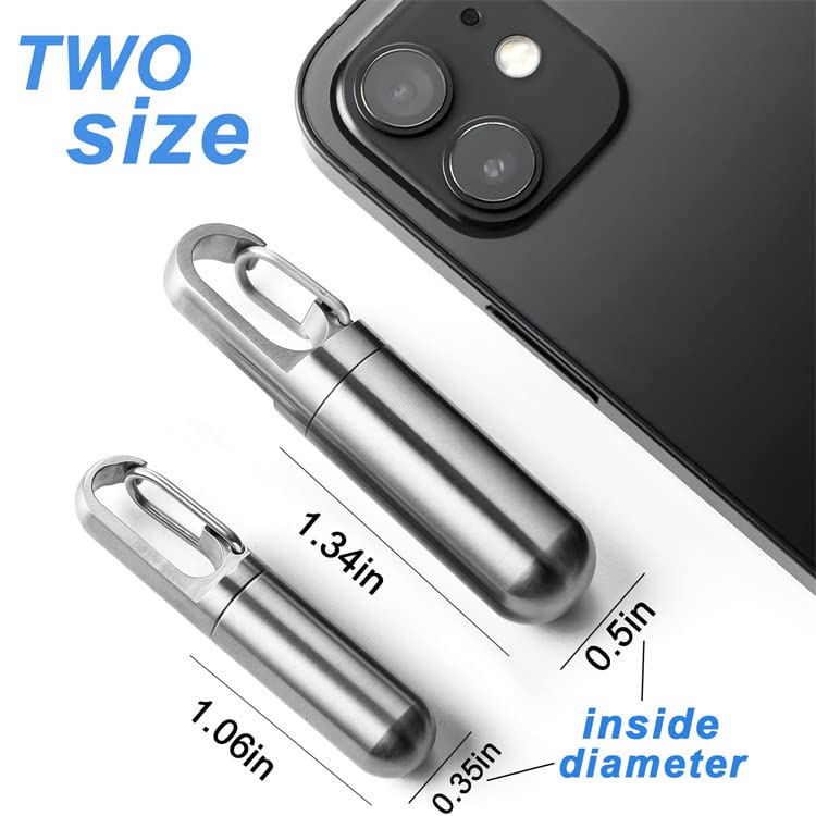 WANERSEN Titanium Keychain Pill Holder Outdoor Camping EDC