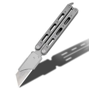 Titanium Mini Utility Knife with Clip and Pry Bar