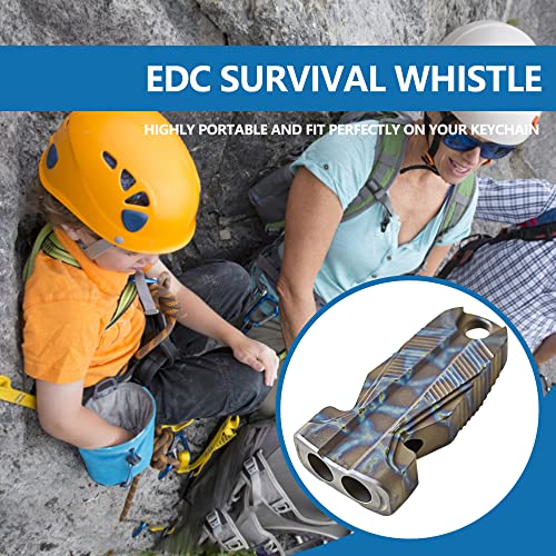 Titanium Double Tubes Emergency Survival Whistle with Necklace