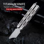 Titanium Mini Utility Knife with Clip and Pry Bar