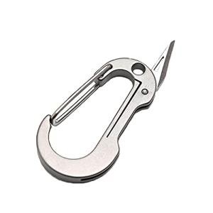 Compact Titanium Carabiner with Folding Knife EDC Tool