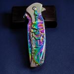 MADSMAUG Rainbow Skull Pocket Folding Knife