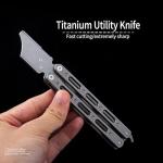 Titanium Mini Utility Knife with Clip and Pry Bar