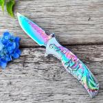 MADSMAUG Rainbow Skull Pocket Folding Knife