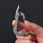 Compact Titanium Carabiner with Folding Knife EDC Tool