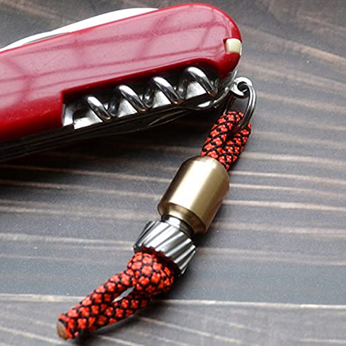 WANERSEN Paracord Bead EDC Necklace - Brass/Titanium
