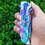 MADSMAUG Rainbow Skull Pocket Folding Knife