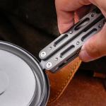 Titanium Mini Utility Knife with Clip and Pry Bar