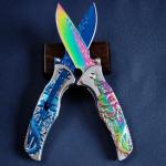 MADSMAUG Rainbow Skull Pocket Folding Knife