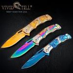 Vividstill 3D Titanium Wolf Folding Pocket Knife