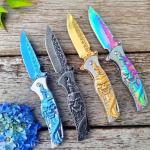 MADSMAUG Rainbow Skull Pocket Folding Knife