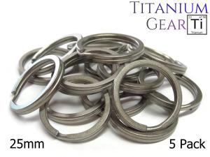 5 Pack of 25mm Titanium Key Rings