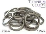 5 Pack of 25mm Titanium Key Rings