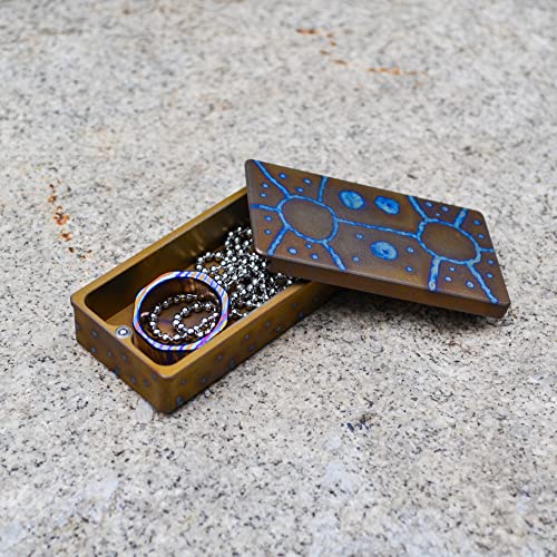 WANERSEN Mini Titanium EDC Storage Box, Blue Color