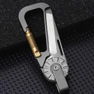 Lightweight Titanium Keychain EDC Tool with Mini Knife