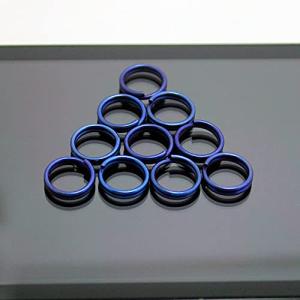 10pcs Micro Titanium Key Rings - Anodized Blue