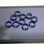 10pcs Micro Titanium Key Rings - Anodized Blue