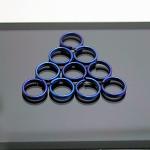 10pcs Micro Titanium Key Rings - Anodized Blue
