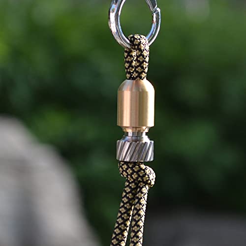 WANERSEN Paracord Bead EDC Necklace - Brass/Titanium