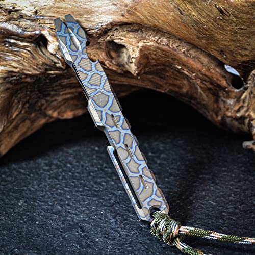 Titanium Pry Bar Crowbar EDC Multi-Function Tool Blue