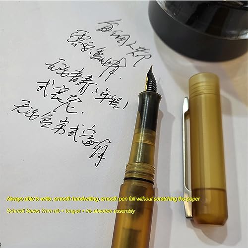 WANERSEN Amber Fountain Pen, Titanium Elegance Pen