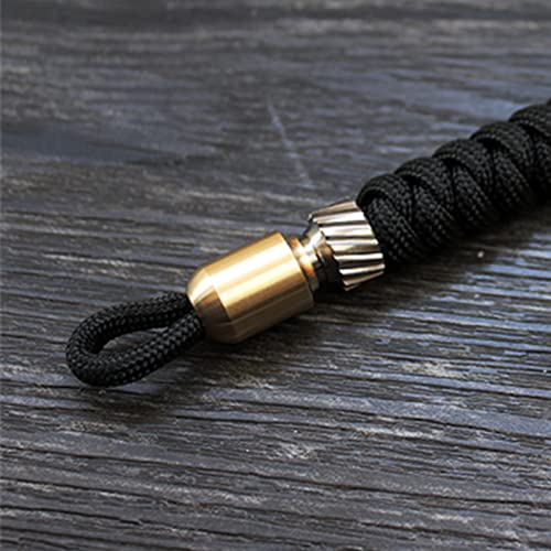 WANERSEN Paracord Bead EDC Necklace - Brass/Titanium