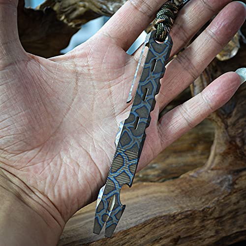 Titanium Pry Bar Crowbar EDC Multi-Function Tool Blue